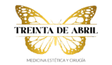 mariposa dorada con nombre treinta de abril en el centro en negro
